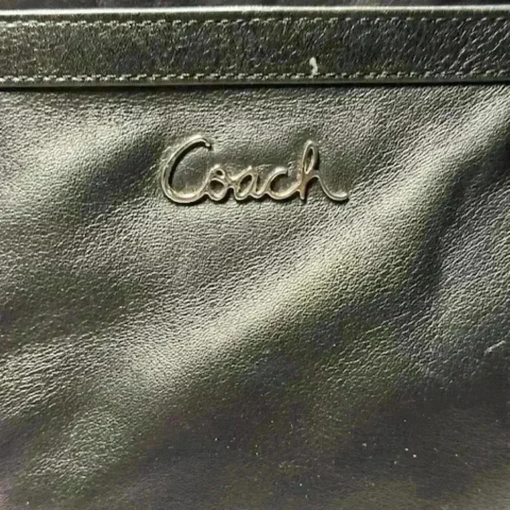 Coach Gallery East West Leather Tote Shoulder Bag Black